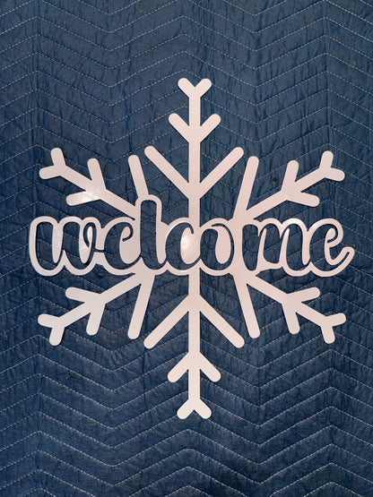 welcome sign snowflake