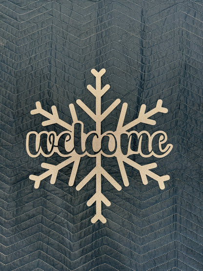 welcome sign snowflake