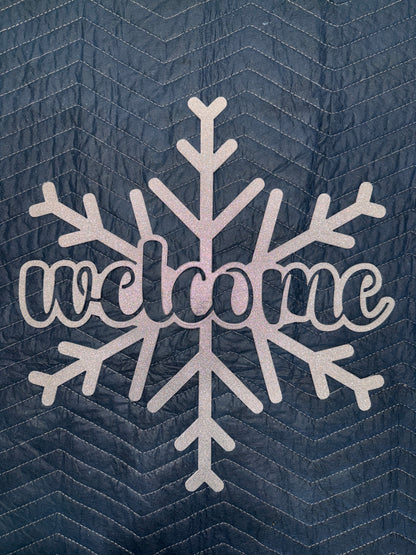 welcome sign snowflake